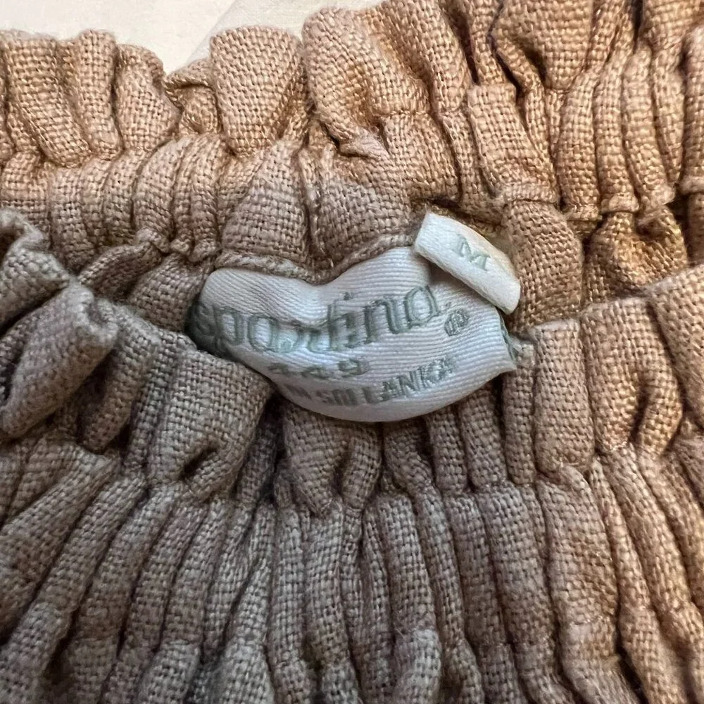 Spartina 449 Linen midi dress taupe size medium - Picture 5 of 5